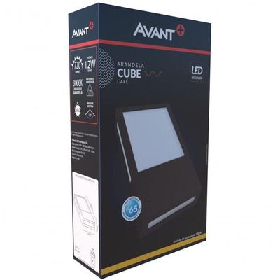 Arandela Led Cube Avant Café 12w 3000k - Luz Amarela