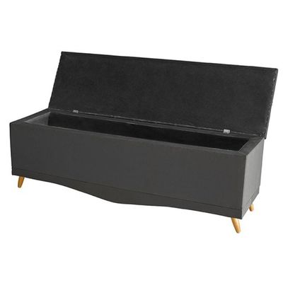 Kit Cabeceira De Cama E Calçadeira Baú Barcelona Capitonê Casal 140 Cm Suede Grafite Casa Móveis E Decoração