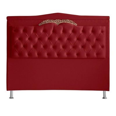 Cabeceira De Cama Box Madri Casal Queen 160 Cm Suede Vermelho Do Lar Móveis E Decoração