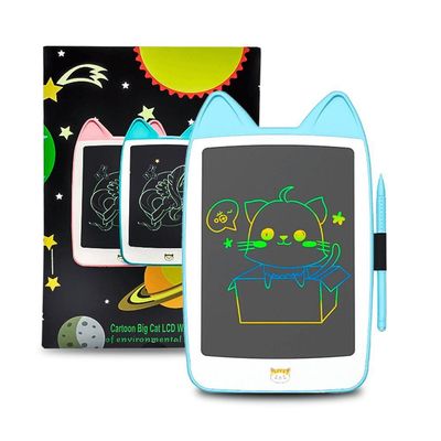 Lousa Mágica Lcd Tablet Infantil Gatinho 10 Polegadas Azul