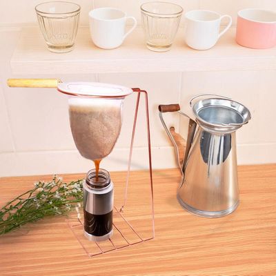 Conjunto Coador De Café 32cm Suporte Cobre Base Para Caneca E Xícara