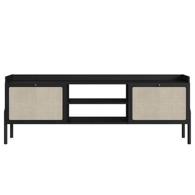 Rack Para Sala Bancada De 65 Pol Pés Madeira Arlo Nero-preto - Mpozenato