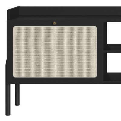 Rack Para Sala Bancada De 65 Pol Pés Madeira Arlo Nero-preto - Mpozenato