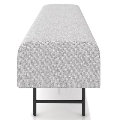 Puff Recamier Decorativo Pés Em Ferro 195cm Dublin P02 Linho Cinza Claro - Mpozenato