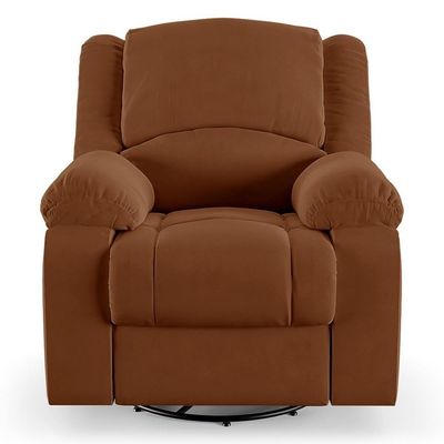 Poltrona Do Papai Reclinável Pietra Glider Giratória Fh9 Veludo Terracota - Mpozenato