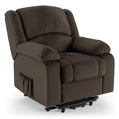 Poltrona Do Papai Reclinável Pietra Elevação Lift Elétrico Fh9 Pu Marrom - Mpozenato