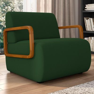 Poltrona Decorativa Orgânica Para Sala Kit 2 Belarus K04 Veludo Verde Musgo - Mpozenato