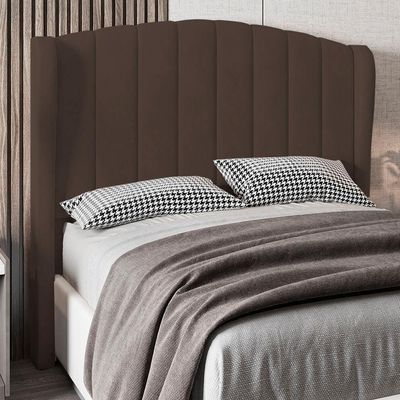 Cabeceira Casal Queen Cama 160cm Glenda I02 Veludo Marrom - Mpozenato