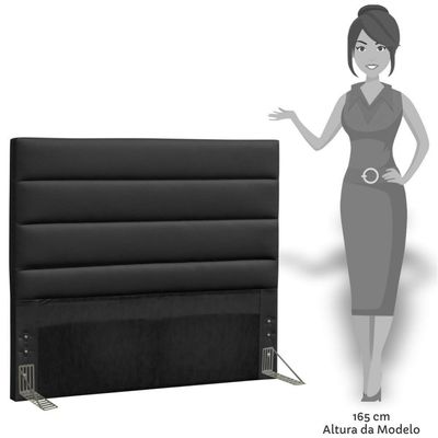 Cabeceira Casal King 195cm Greta Sintético Preto - Mpozenato