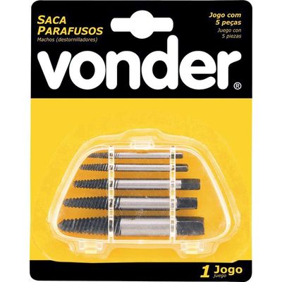Jogo de saca-parafusos com 5 peças VONDER