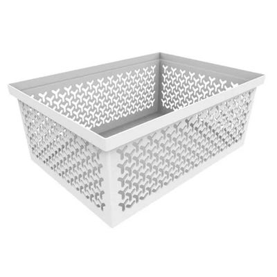 Caixa Organizadora com Tampa Branco Cesto Grande Crippa Brinquedos Closet Lavanderia