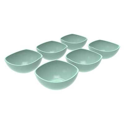 Conjunto 6 Potes de Sobremesa Doces 265ml Plástico Verde Menta Trio Crippa