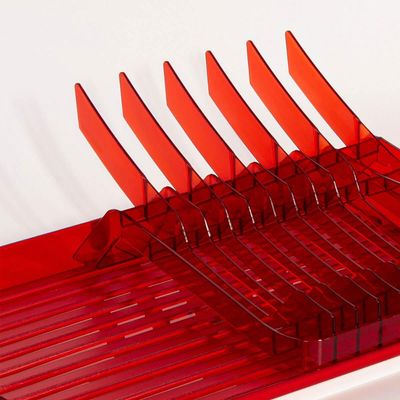 Escorredor de Pratos Louças Talheres Vermelho Smart S Crippa Pia Cozinha