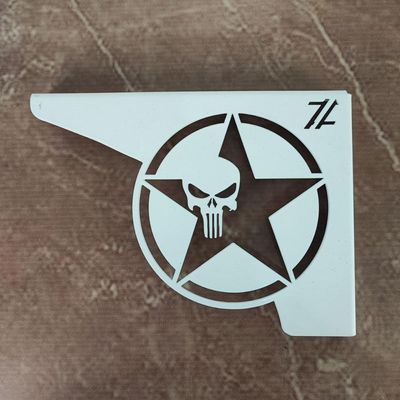 Par Mãos Francesas Brancas Ornamentadas 20cm 4x4 Estrela Caveira Justiceiro Aço Jeep