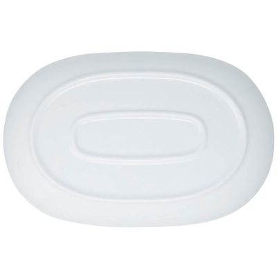 Travessa Oval Melamina 26,2x17cm Rasa Buffet Branca Restaurante Salada Petiscos Aperitivos Bar