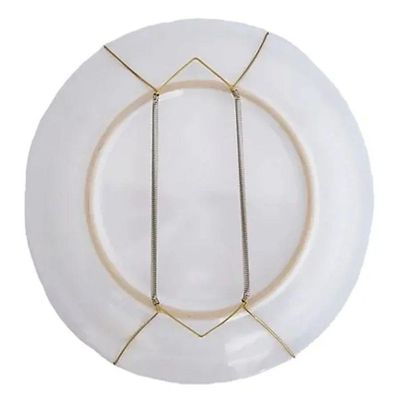 Suporte Gancho Mola Dourada Prato Decorativo Parede Pendurar Sobremesa 12 A 16cm
