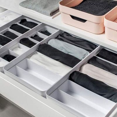Conjunto 4 Organizadores Gavetas Colmeias Organizadoras com 6 Divisórias Camisetas OU Branco