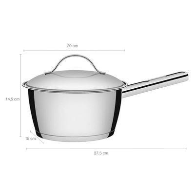 Jogo De Panelas Tramontina Em Inox Allegra Caçarola 5 Peças Inox