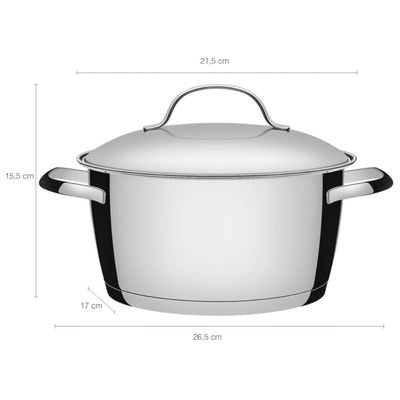Jogo De Panelas Tramontina Em Inox Allegra Caçarola 5 Peças Inox