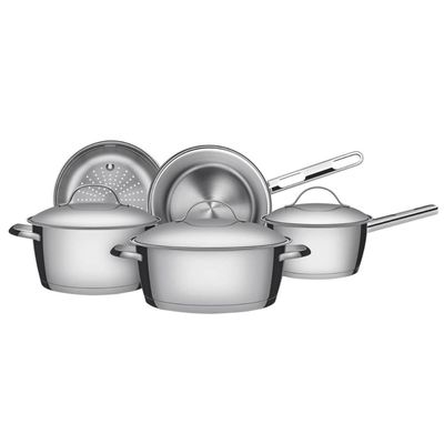 Jogo De Panelas Tramontina Em Inox Allegra Caçarola 5 Peças Inox