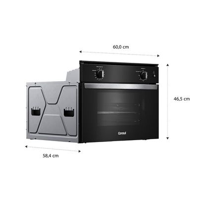 Forno de Embutir Elétrico Consul 47 Litros com Timer Autodesligamento - COB47BE Preto / 220V