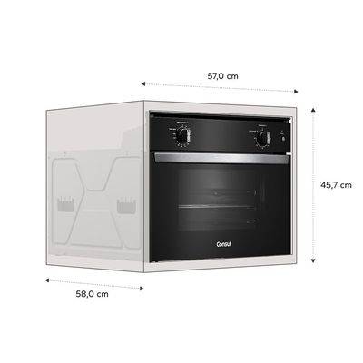 Forno de Embutir Elétrico Consul 47 Litros com Timer Autodesligamento - COB47BE Preto / 110V