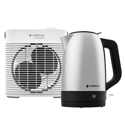 Kit Cadence Aquecedor Miniconfort E Chaleira Pure Inox 220V