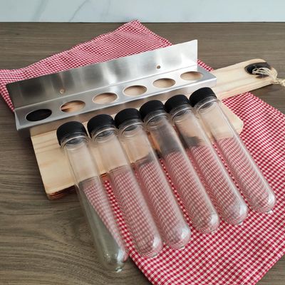Porta Condimentos Plástico Com Suporte De Parede Cozinha Com 6 Tubetes Para Temperos Forma