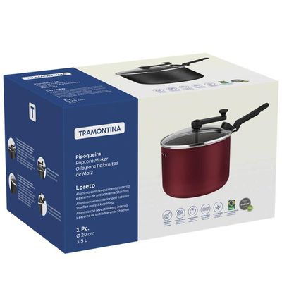 Pipoqueira Tramontina Loreto Antiaderente Starflon Max Vermelho 3,5l Alumínio
