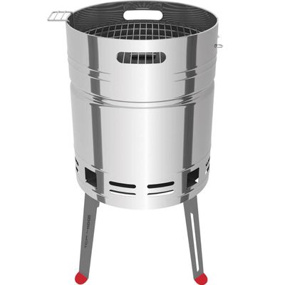 Churrasqueira a Carvão Tramontina TCP 400 em Aço Inox com Bandeja para Carvão em Aço Esmaltado