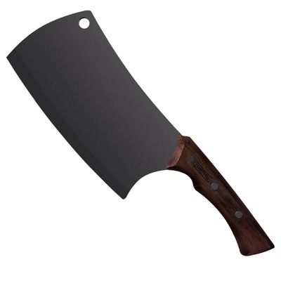 Cutelo 7 Polegadas Tramontina Churrasco Black Aço Inox Escurecido Cabo Madeira Preto
