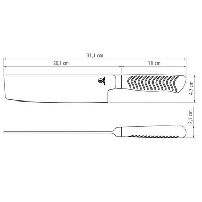 Faca Nakiri Tramontina Sushi Diamond 7' Comida Japonesa Sashimi Lâmina e Cabo em Aço Inox