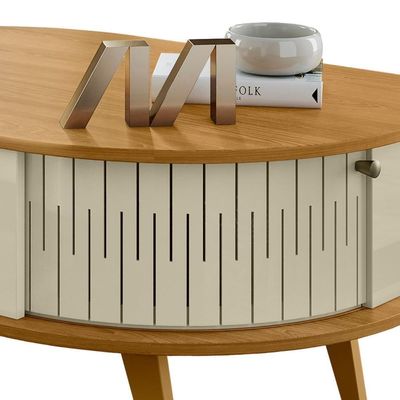 Mesa De Centro Para Sala 90cm Indy Z10 Cumaru-opala - Mpozenato