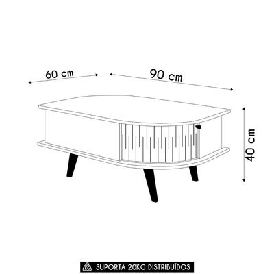 Mesa De Centro Para Sala 90cm Indy Z10 Cumaru-opala - Mpozenato