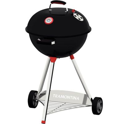 Churrasqueira Tramontina de Aço Esmaltado a Carvão TCP-560L Bafo Grelha de Inox com Rodas e Tampa