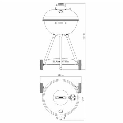 Churrasqueira Tramontina de Aço Esmaltado a Carvão TCP-560L Bafo Grelha de Inox com Rodas e Tampa