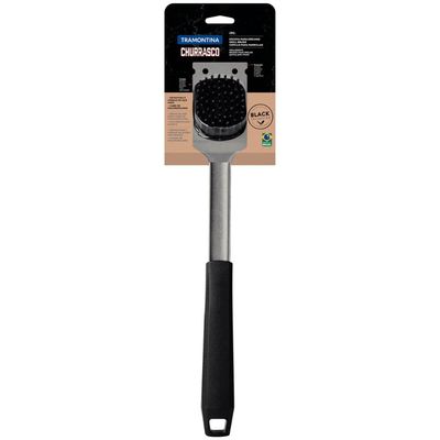 Escova de Limpar Grelha Aço Inox com Raspador Churrasqueira Tramontina Black
