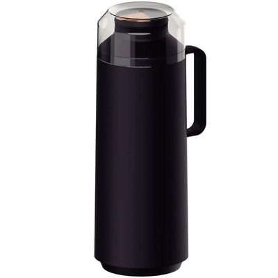 Garrafa Térmica com Sistema Corta Pingos 1L Tramontina em Plástico com Ampola de Vidro Preto Preto