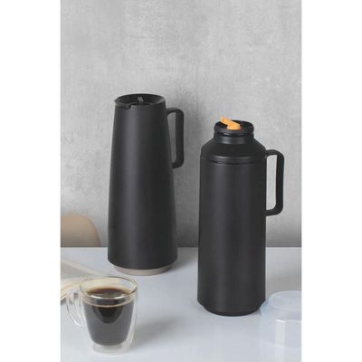 Garrafa Térmica com Sistema Corta Pingos 1L Tramontina em Plástico com Ampola de Vidro Preto Preto