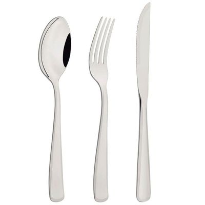 Faqueiro Aço Inox com Faca para Churrasco 72 Peças Tramontina Pacific Prata