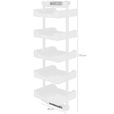Coluna Deslizante Masutti Branca 5 Bandejas Embutir 33x48x152cm Cozinha Gavetas com Corrediça