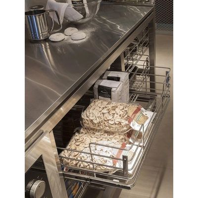 Gaveta 47cm Multiuso Masutti Aramada Deslizante Cozinha Cromada Corrediças Paneleiro