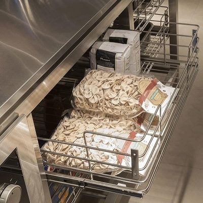 Gaveta 47cm Multiuso Masutti Aramada Deslizante Cozinha Cromada Corrediças Paneleiro