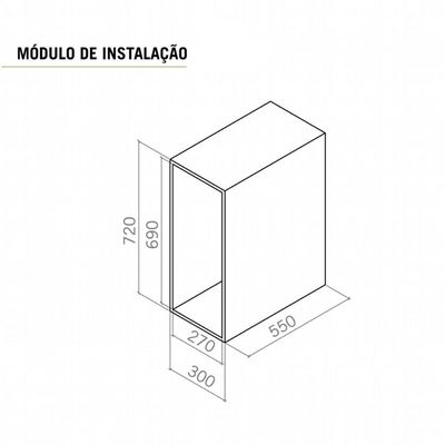 Suporte Porta Espetos de Embutir na Lateral do Móvel com 3 Ganchos Masutti Copat em Aço Inox