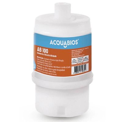Refil AB 100 BR/TR Acqua 5' Reposição Filtros POU Blindado Tripla Filtração Acquabios
