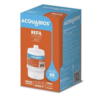 Kit 2 Refil AB 100 BR/TR Acqua 5' Reposição Filtros POU Blindado Tripla Filtração Acquabios