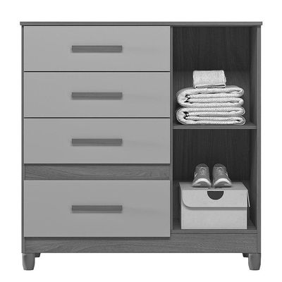 Cômoda Sapateira Vênus 1 Porta E 4 Gavetas Flex Branco Lilás Com Pés Moval