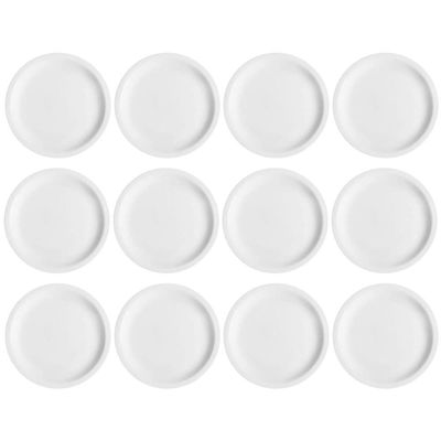 Jogo 12 Pratos de Sobremesa em Porcelana 19cm Classe Única Iguaçu Germer Branco