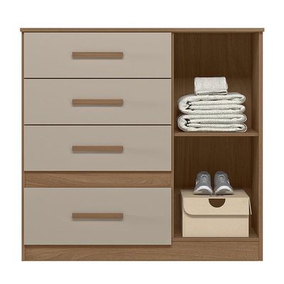 Cômoda Sapateira Vênus 1 Porta E 4 Gavetas Caarvalho Fendi