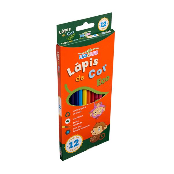Lápis de Cor Leonora Sextavado Ecológico 12 Cores